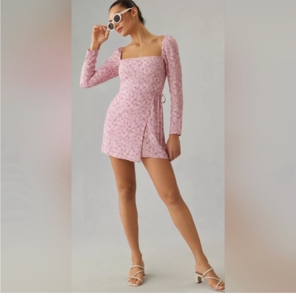 NEW Reformation Rosalie Floral Pink Dress, SIZE 12 0912 - Picture 1 of 9